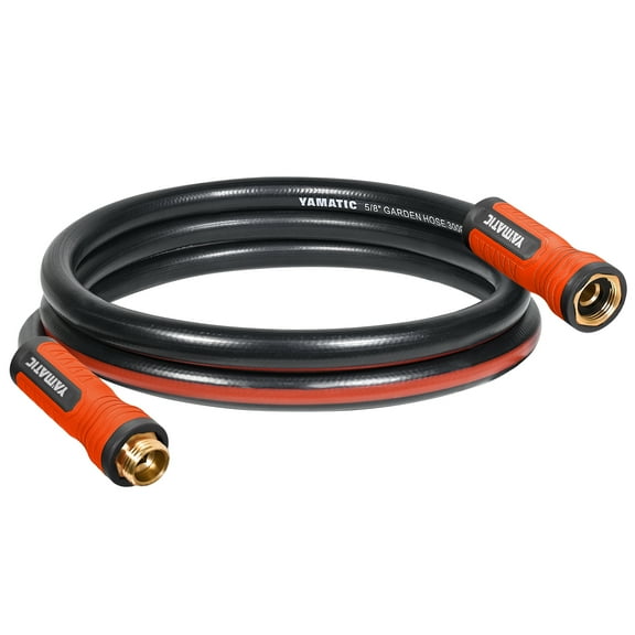 YAMATIC 10ft Garden Hose, 5/8" Leader, Brass Fittings, Leak Proof for Reel, Gardening, Car Wash