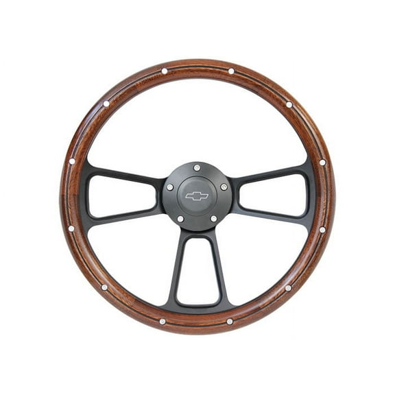 Brothers Trucks STRF8BW160-69 Custom Steering Wheels - Black / Wood - Bowtie