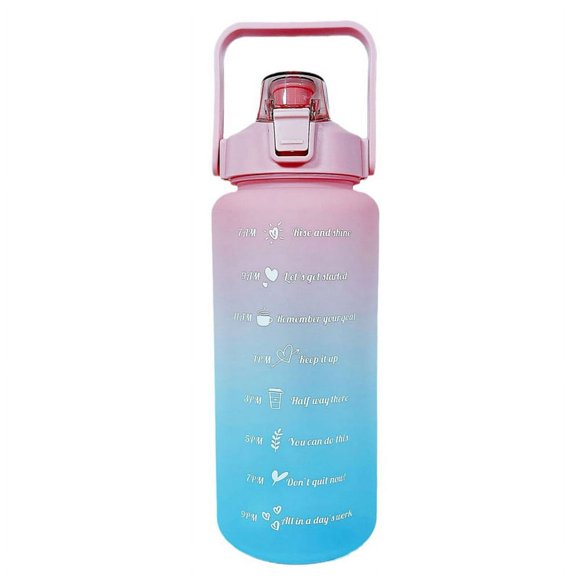 Rousa 2 Litre Water Bottle with Straw BPA Free Leakproof Water Bottles Water Cup With Time Marker Reminder and Handle
