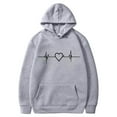 thumbnail image 4 of JSheng Hoodies Tops for Women Women's Casual Heart Printing Long Sleeve Comfortable Sweatshirt Tops Gray XL, 4 of 5