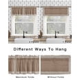 thumbnail image 4 of Brown Geometric Curtain Valance for Windows/Living Room/Kitchen/Bathroom/Café, Short Rod Pocket Tier Curtain Window Treatment Panel Vintage Greece Key Topper Curtain 42''x18'', 4 of 6