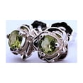 thumbnail image 2 of Natural Peridot Flower Sterling Silver Earrings NT417, 2 of 8