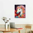 thumbnail image 2 of ONETECH  Unicorn Wall Decor Pictures Pink Girls Room Bedroom Bathroom Wall Art Cute Unicorn Watercolor Painting Artwork Pink Rainbow Framed Canvas Print Nursery Kids Birthday Gifts 16x20 in, 2 of 5