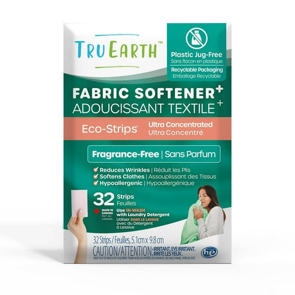 Tru Earth Adoucissant Textile+ Eco-Feuilles - 32 Feuilles - Sans Parfum Sans Parfum - 32 Feuilles