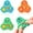 3PC-D, variant on 3 Pack Fidget Pad Controller, Handheld Sensory Stress Relief Toys for Adults & Teens, for Office, Work, and Travel