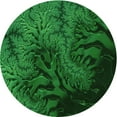 thumbnail image 1 of Ahgly Company Machine Washable Indoor Round Transitional Deep Emerald Green Area Rugs, 3' Round, 1 of 7