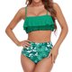 thumbnail image 2 of Toystoory Conjunto de traje de baño dividido para mujer, traje de baño con volantes acolchados en el pecho y tirantes Chinlon, ropa interior estampada a Deportes acuáticos Verde L Toystoory OD021142-03, 2 of 6