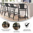 thumbnail image 4 of Flash Furniture 4 Pack Set of 4 Commercial Grade Black Rattan Indoor-Outdoor Restaurant Barstool, 4 of 16