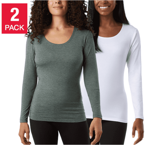 32 Degrees Women's Heat Tee 2-Pack Large
