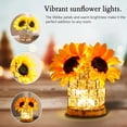 thumbnail image 3 of Sunflower Flower Lamp Gifts for Women, 3 Color Dimming Night Light for Womens Mom Her Daughter Christmas Anniversary Birthday Gifts, Bedroom Coffee Shop Decor Rechargeable Cordless Touch Lamp, 3 of 15