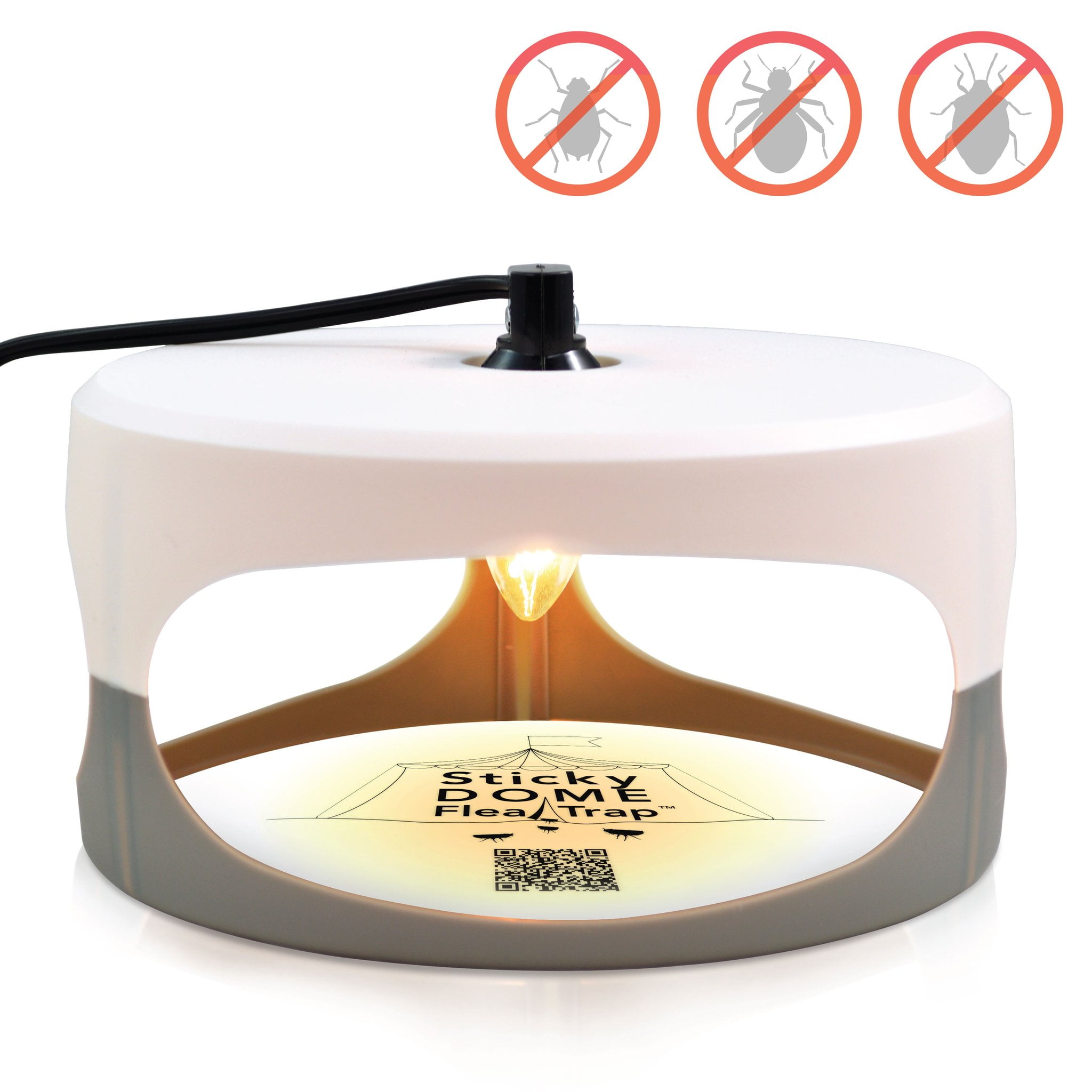 Aspectek Trapest Sticky Dome Flea Bed Bug Trap with 2 Glue Discs. Odorless Nonpoisonous and