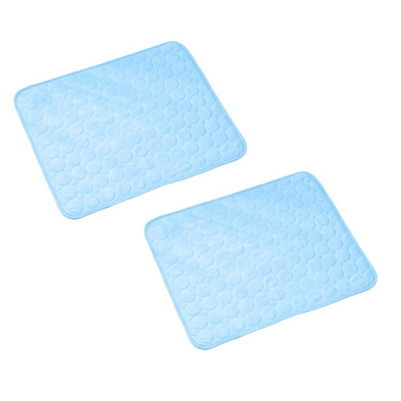 2 Pcs Dog Cooling Mat, Large Washable Pet Cooling Mat for Summer, Non- Crate Pad for Large Dogs, Portable Self-Cooling Mat for Hot Weather, Use on Floor Bed Car Sofa (15"x19")