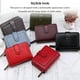 thumbnail image 4 of Guardurnaity Cartera de cuero plegable para mujer, monedero portátil para citas y banquetes, tarjetero de crédito y débito, bolsa de transporte, Carteras gris claro, 4 of 6