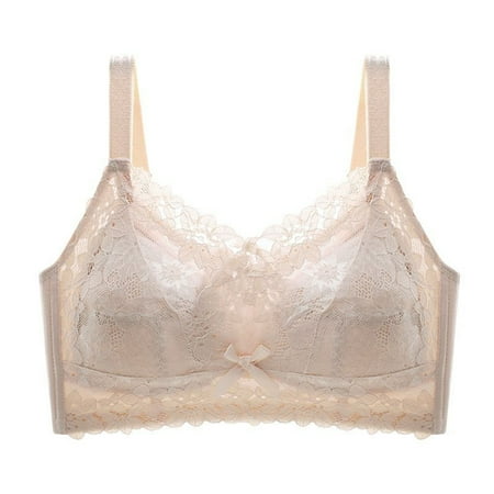Savings Lace Eyelet Bras for Women Closure Wireless Bra Support Push-Up Bralettes Full Coverage Shelf Brassiere Support Push-Up Bra Strapless Balconette Underwear