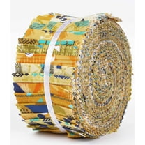 Soimoi 40Pcs Geometric & Texture Print Cotton Precut Fabrics For Quilting Craft Strips 2.5x42inches Jelly Roll - Yellow