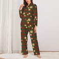 thumbnail image 2 of Wukai Checkered With Golden Stars Print Women's Pajama Set,PJ Set,Lounge Sets For Women Soft Long Sleeve Sleepwear Comfort and Style-Large, 2 of 7