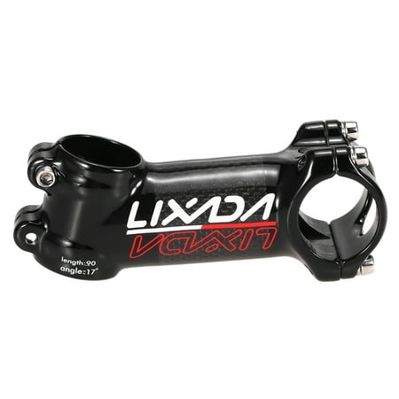 Lixada 90mm 6 Degree 17 Degree Bicycle Rod Stem Lightweight Carbon Fiber Handlebar Stem for MTB Road Bike Most