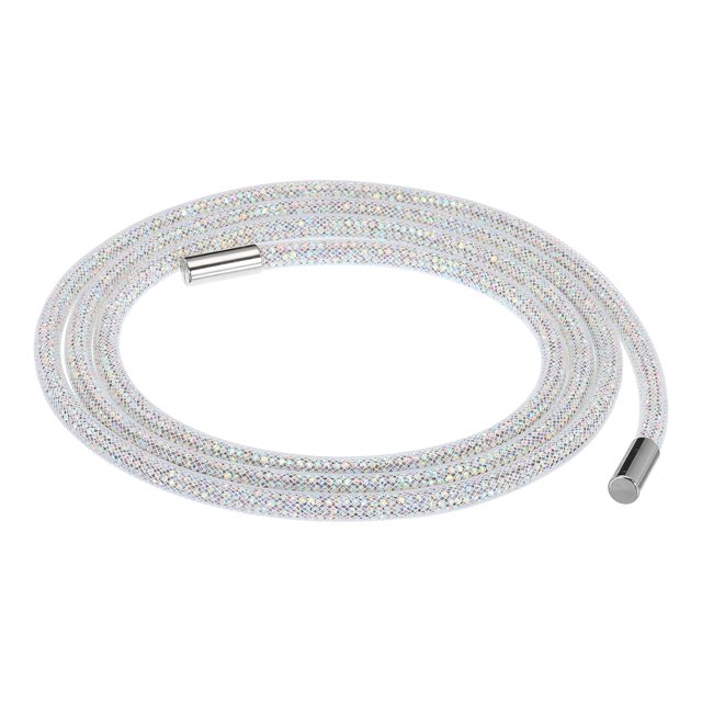 Unique Bargains 1.5 Yard 6 mm Rhinestone Tube Rope Diamond String for Trouser Drawstring Sweaters White Mesh AB Rainbow Diamond