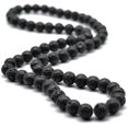 thumbnail image 1 of 8MM Natural Tiger Eye Lava Stone Beaded Choker Necklace Genuine Gemstone Anxiety Stretch Necklace For Men, 1 of 5
