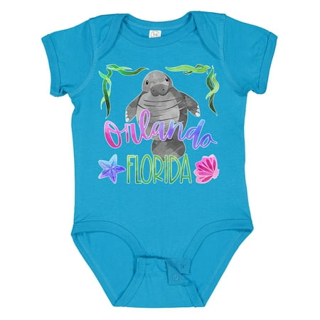 

Inktastic Orlando Florida Cute Swimming Manatee Gift Baby Boy or Baby Girl Bodysuit