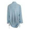 thumbnail image 5 of AherBiu Robe Chemise de Plage pour Femmes Col en V Cordon de Serrage Coupe Droite Manches Longues Robe Courte, 5 of 5
