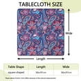 thumbnail image 2 of Blue Pioneer Flower and Paisley Pattern Square Fitted Tablecloth with Elastic Edge,Square Table Cover,Washable Elastic Table Cover for Home Kitchen Party Decor 36"x36", 2 of 6