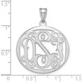 thumbnail image 2 of 10K White Gold 10Kw Polished Large Circle Monogram Pendant (25 X 28) Made In United States -Jewelry By Sweet Pea, 2 of 2