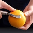 thumbnail image 6 of ZFSBZBS 2Pcs Stainless Steel Orange Peeler Easy and Quick Peeling Long Handle Orange Citrus Peeler Tool Triangle Shovel and Serrated Shovel Orange Peeler Creative Kitchen Gadgets, 6 of 9
