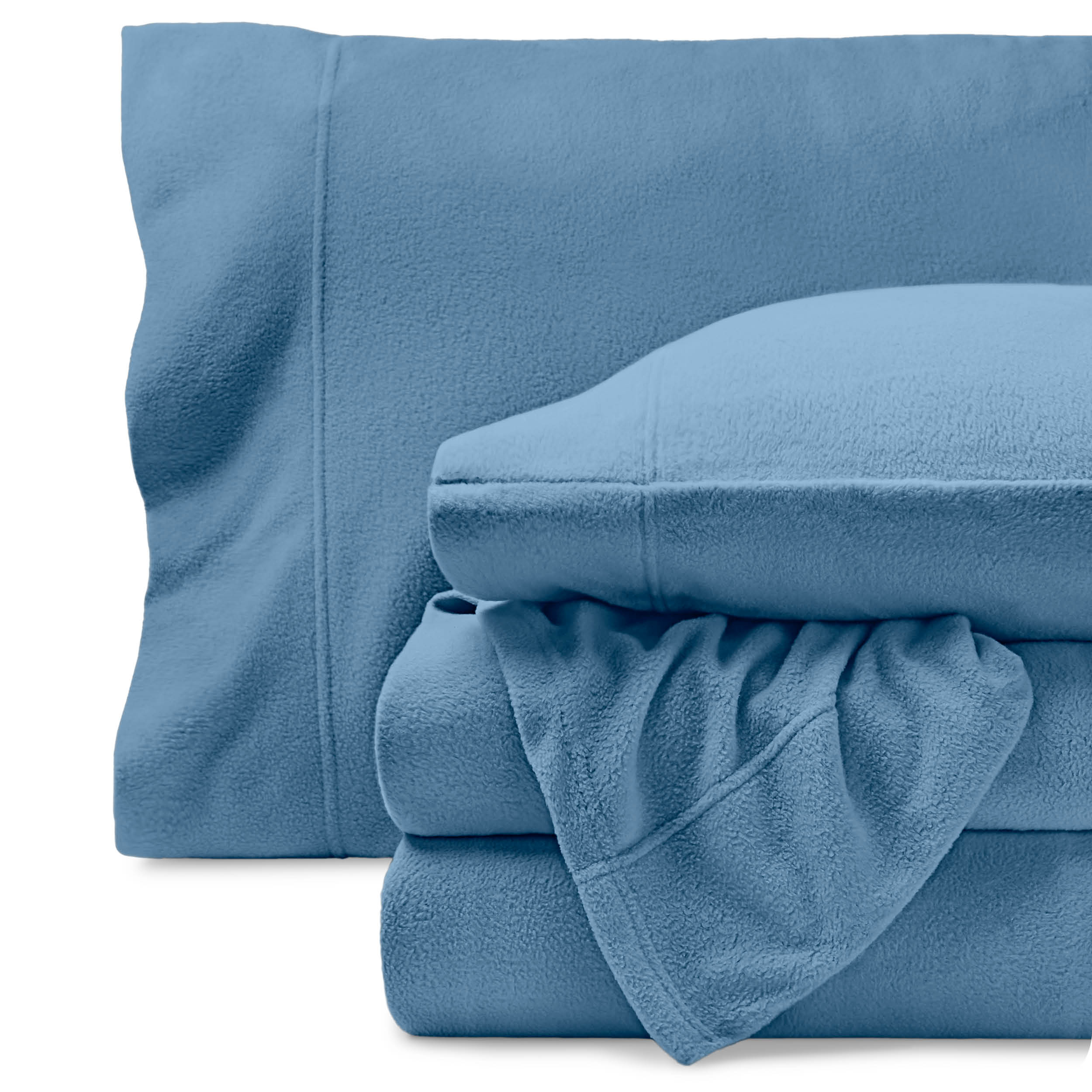 Bare Home Cozy Fleece Queen Sheet Set, Coronet Blue photo 1