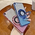 thumbnail image 5 of Magnetic Case for iPhone SE 2020 Case with Stand Cute Glitter Sparkly Camera Protection Luxury Plating Shockproof Slim fit TPU Case Cover for iPhone 8/7 /SE 2020 Bling Blue DS, 5 of 11