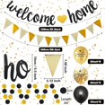 thumbnail image 6 of Welcome Home Decorations,Welcome Home Banners Balloons Set,Black Gold Welcome Home Glitter Banner,Pennant Flag Bunting,Welcome Home Confetti Balloon,Round Garland for Home Family, 6 of 8