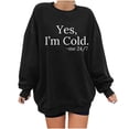 thumbnail image 2 of Nouveau Womens Tops 2023 Print Ample Col Rond Manches Longues Molleton Décontracté Coupe Oversize Pull-Over for Women, 2 of 8