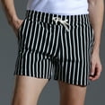 thumbnail image 5 of WREESH Men's Striped Shorts 5 Inch Shorts Casual Fashion Sports Shorts Elastic Waist Drawstring Shorts Shorty Shorts with Pockets Black, 5 of 8
