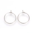 thumbnail image 2 of 500 pc Tarnish Resistant 304 Stainless Steel Hoop Earrings Stainless Steel color 18~19x15x0.5mm Inner Diameter: 14mm 24 Gauge, 2 of 2