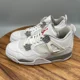thumbnail image 4 of Ni - ke Ni - ke Air Jordan 4 Retro Mid Shoes Mens 7 White Oreo Basketball Comfort Sneakers, 4 of 5