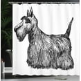 thumbnail image 3 of Ambesonne Scottie Dog Shower Curtain, Brush Strokeds, 69"Wx84"L, Charcoal Grey and White, 3 of 4