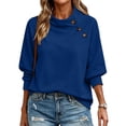 thumbnail image 4 of Kinrui Womens Mock Neck Sweatshirts Collared Button Placket Pullover Tops Lounge Wear L, 4 of 8