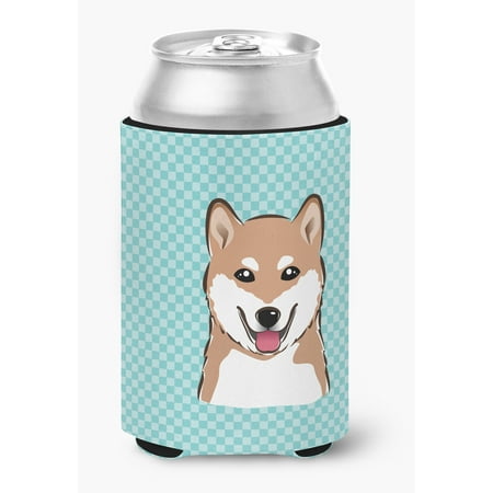 

Checkerboard Blue Shiba Inu Can or Bottle Hugger