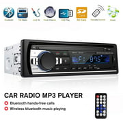 Podofo 1 DIN New 12V Car Stereo FM Radio MP3 Audio Player Support Bluetooth Phone with USB/SD/AUX-IN MMC Port Car Electronics In-Dash