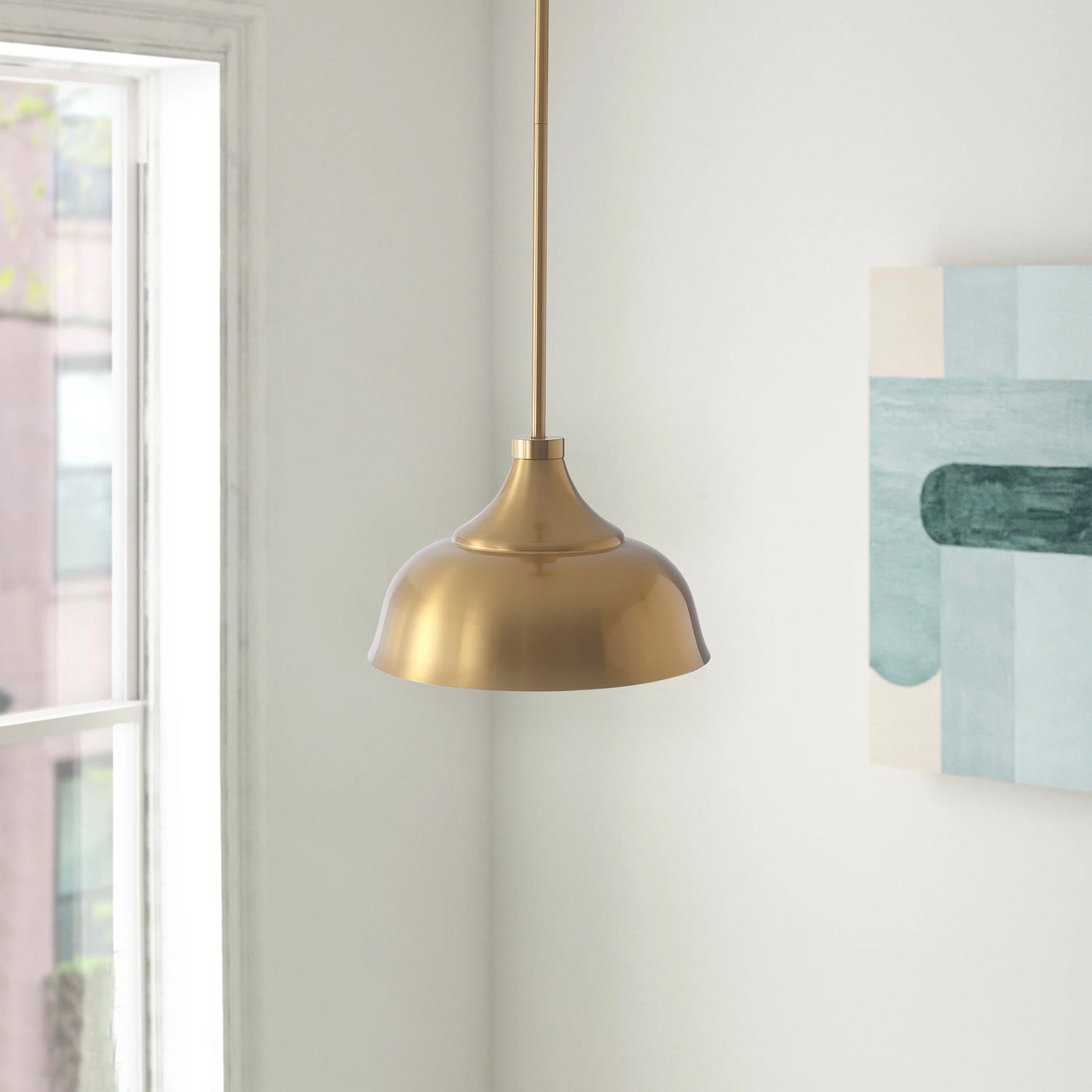 Aiwen Modern Gold Finish Dome Shade Pendant Lamp Classic Home Decor Light Fixture