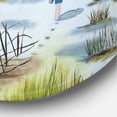 thumbnail image 3 of Designart 'Child Walking to The Beach' Nautical & Coastal Circle Metal Wall Art 29x29 - Disc of 29, 3 of 5