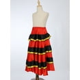 thumbnail image 4 of TiaoBug Girls Gypsy Belly Dance Skirt Dance Performance Costume Lace Up Belly Spanish Long Skirt Red&Black 6-8, 4 of 7