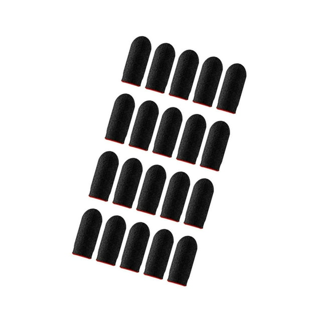 serony 20 Pieces Gaming Finger Sleeves Anti Sweat Breathable Cover for Mobile Game Red