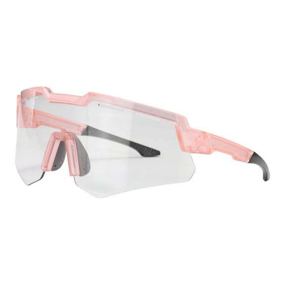 Sport Sunglasses Cycling Polarized Sun Glasses for Men Women Mountain Bike Driving Fishing Running, Clear Gray/Pink