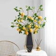 thumbnail image 3 of Dongrere 2 Pcs Artificial Lemon Branches 27.5 Inch Fake Lemon Stems with Flowers for Home Wedding Dining Table Decor, 3 of 7