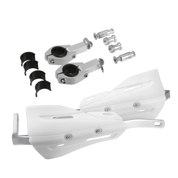 Unique Bargains 1 Set of White Off-road Motorcycle ATV Aluminum Alloy Handlebars Mudguards Windproof Plastic Handguards