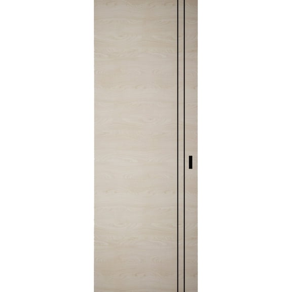 Hidden Barn | Planum 0016 Natural Veneer | Sturdy Finished Flush Modern Doors | Magic Concealed Sliding Set 18" x 80"