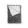 thumbnail image 2 of Kangaroo Soft Flannel Fleece Throw Blanket, Monochrome Simplistic Illustration of Marsupial Animals Random Alignment, Cozy Plush for Indoor and Outdoor Use, 50" x 70", Black and White, by Ambesonne, 2 of 6