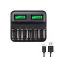 thumbnail image 1 of 8 Slots Smart USB Battery Charger Digital Display AA AAA C D Battery Charger, 1 of 9