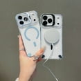 thumbnail image 6 of Allytechgroup Magnetic Case for Apple iPhone 17, Crystal Clear Camera Lens Kickstand Shockproof Anti-Yellow Bumper Rugged Phone Case Cover for Women Men, Blue, 6 of 8